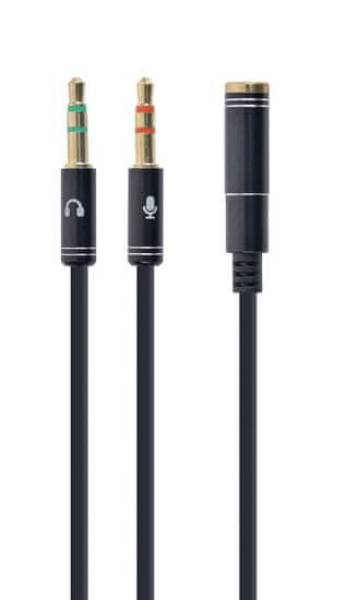 shumee Kabel GEMBIRD CCA-418M (Mini Jack x2 M - 4-pin, Stereo Jack 3,5 mm F; 0,20 m; černý)