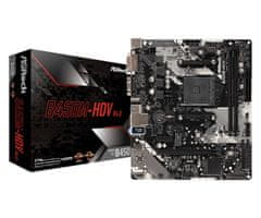 shumee Základní deska Asrock B450M-HDV R4.0 (AM4; 2x DDR4 DIMM; Micro ATX)