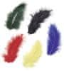 Marabu Dekorativní peříčka mix - žlutá, červená, modrá a zelená a černá 15 ks / 9 cm