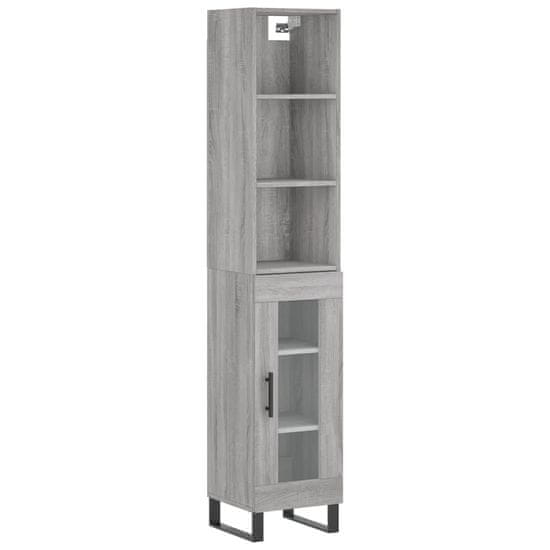 Vidaxl Skříň highboard šedá sonoma 34,5 x 34 x 180 cm kompozitní dřevo