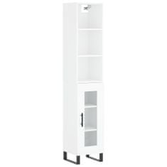 Vidaxl Skříň highboard bílá s vysokým leskem 34,5x34x180 cm kompozit