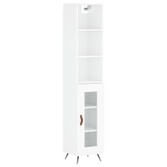 Vidaxl Skříň highboard bílá s vysokým leskem 34,5x34x180 cm kompozit