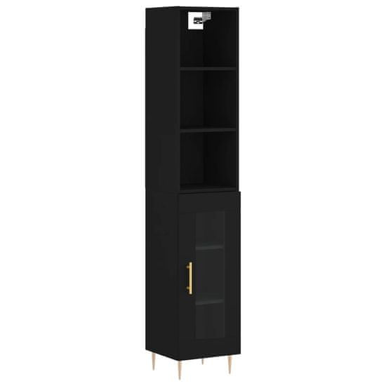 Vidaxl Skříň highboard černá 34,5 x 34 x 180 cm kompozitní dřevo