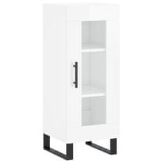 Greatstore Skříň highboard bílá s vysokým leskem 34,5x34x180 cm kompozit