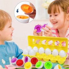 JOJOY® Montessori Vajíčka, Vzdělávací skládačka pro děti, Montessori Hračky pro děti (12ks) | EGGCELLENT