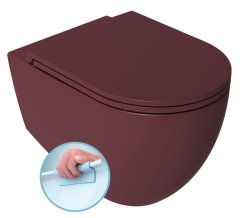 ISVEA INFINITY závěsná WC mísa, Rimless, 36,5x53cm, maroon red 10NF02001-2R - Isvea