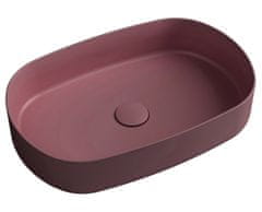 ISVEA INFINITY OVAL keramické umyvadlo na desku, 55x36cm, maroon red 10NF65055-2R - Isvea