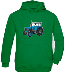 Hobbytriko Dětská mikina s traktorem - Starý traktor Barva: Zelená (Real Green), Velikost: 7-8 let