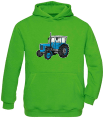 Hobbytriko Dětská mikina s traktorem - Starý traktor Barva: Zelená (Real Green), Velikost: 7-8 let