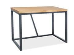 vyprodejpovleceni Černý psací stůl s dubovou deskou SILVIO 110X60X75