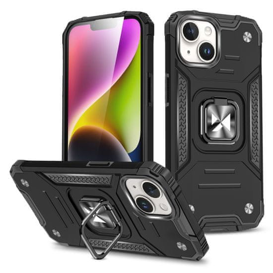 MG Ring Armor kryt na iPhone 15, černý