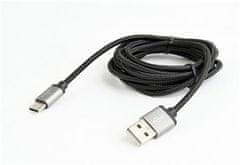 GEMBIRD Kabel USB 3.0 AM na Type-C kabel (AM/CM), 1,8m, opletený, černý, blister