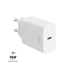 FIXED Síťová nabíječka s USB-C výstupem a podporou PD, 30W, bílá