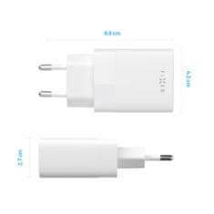 FIXED Síťová nabíječka s USB-C výstupem a podporou PD, 30W, bílá