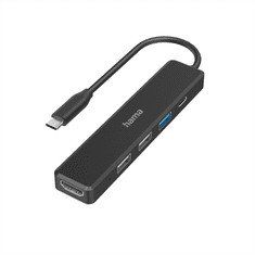 Hama USB-C hub, multiport, 4x USB, 1x HDMI