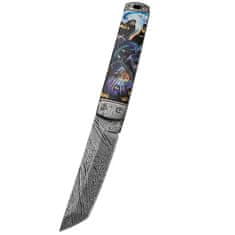 IZMAEL Outdoorový damaškový nůž Dragon-Modrá KP27801