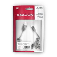 AXAGON BUMM-AM10TB, TWISTER kabel Micro USB <-> USB-A, 0.6m, USB 2.0, 2.4A, ALU, tpe, černý