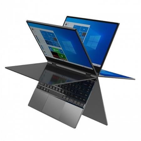 Umax VisionBook 14Wr Flex/Celeron N4120/4 GB/128 GB eMMC/M.2 SATA SSD slot/14,1" Full HD/W10Pro/Tmavě šedý