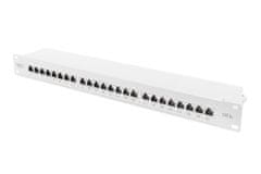 Digitus CAT 6A Patch Panel, stíněný, 1U, 24 portů, 8P8C, šedý, 483 mm (19 ")