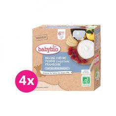 Babybio 4x Svačinka z kozího mléka s jablkem a malinami 85 g