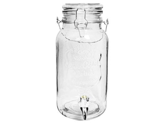 Zásobník láhev sklo 3500ml s kohoutkem GLASS