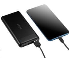 Canyon powerbanka PB-107B PD/QC3.0,10000mAh Li-pol, Input 5/9/12V (MicroUSB/USB-C),Output 5/9/12V (USB-A+USB-C),černá