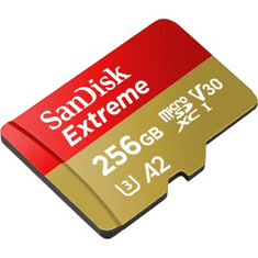 SanDisk Extreme microSDXC card for Mobile Gaming 256GB 190MB/s and 130MB/s, A2 C10 V30 UHS-I U3