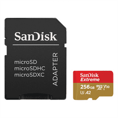 SanDisk Extreme microSDXC card for Mobile Gaming 256GB 190MB/s and 130MB/s, A2 C10 V30 UHS-I U3