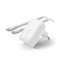 Belkin BOOST CHARGE 30W USB-C Power Delivery PPS nástěnná nabíječka + 1m USB-C na USB-C kabel, bílá