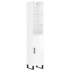 Vidaxl Skříň highboard bílá s vysokým leskem 34,5x34x180 cm kompozit