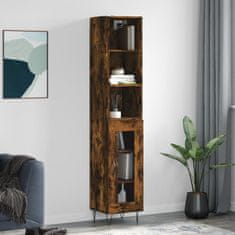 Greatstore Skříň highboard kouřový dub 34,5 x 34 x 180 cm kompozitní dřevo