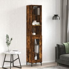 Greatstore Skříň highboard kouřový dub 34,5 x 34 x 180 cm kompozitní dřevo