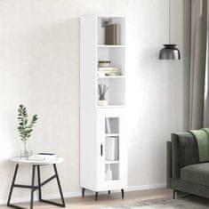 Greatstore Skříň highboard bílá s vysokým leskem 34,5x34x180 cm kompozit