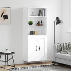 Greatstore Skříň highboard bílá 69,5 x 34 x 180 cm kompozitní dřevo