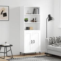 Greatstore Skříň highboard bílá 69,5 x 34 x 180 cm kompozitní dřevo