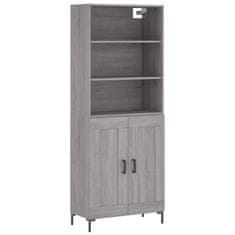 Vidaxl Skříň highboard šedá sonoma 69,5 x 34 x 180 cm kompozitní dřevo