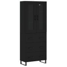 Vidaxl Skříň highboard černá 69,5 x 34 x 180 cm kompozitní dřevo