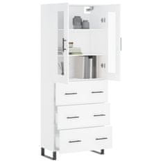 Greatstore Skříň highboard bílá 69,5 x 34 x 180 cm kompozitní dřevo