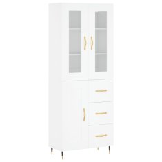 Greatstore Skříň highboard bílá 69,5 x 34 x 180 cm kompozitní dřevo