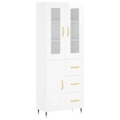 Vidaxl Skříň highboard lesklá bílá 69,5 x 34 x 180 cm kompozitní dřevo