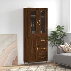 Greatstore Skříň highboard hnědý dub 69,5 x 34 x 180 cm kompozitní dřevo