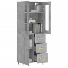 Greatstore Skříň highboard betonově šedá 69,5x34x180 cm kompozitní dřevo