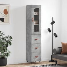 Greatstore Skříň highboard betonově šedá 34,5x34x180 cm kompozitní dřevo