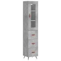 Vidaxl Skříň highboard betonově šedá 34,5x34x180 cm kompozitní dřevo