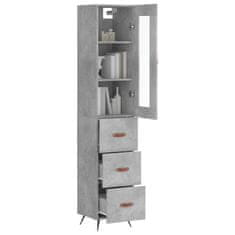 Greatstore Skříň highboard betonově šedá 34,5x34x180 cm kompozitní dřevo