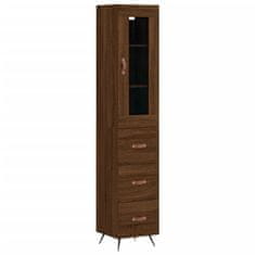 Vidaxl Skříň highboard hnědý dub 34,5 x 34 x 180 cm kompozitní dřevo