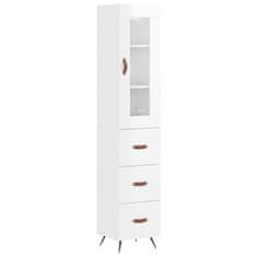 Vidaxl Skříň highboard bílá s vysokým leskem 34,5x34x180 cm kompozit