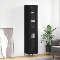 Greatstore Skříň highboard černá 34,5 x 34 x 180 cm kompozitní dřevo