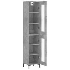 Greatstore Skříň highboard betonově šedá 34,5x34x180 cm kompozitní dřevo