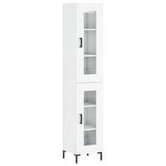 Vidaxl Skříň highboard bílá s vysokým leskem 34,5x34x180 cm kompozit